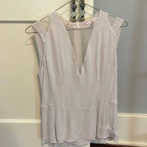 Rebecca Taylor Sheer Panel Fitted Sleeveless Top